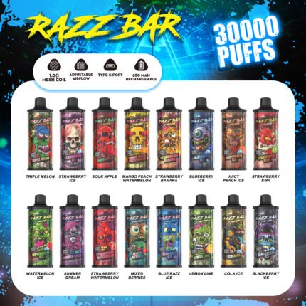 European Warehouse Authentic RAZZ BAR 30000 Puffs Disposable Vape-50PCS