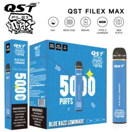 Original QST Filex Max 5000 Disposable Vape 650mAh Battery 10PS