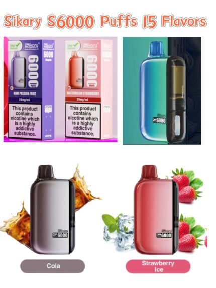 Budget-Friendly Sikary S6000 Vape 20mg Salt Nicotine Smooth Hit  -10PCS