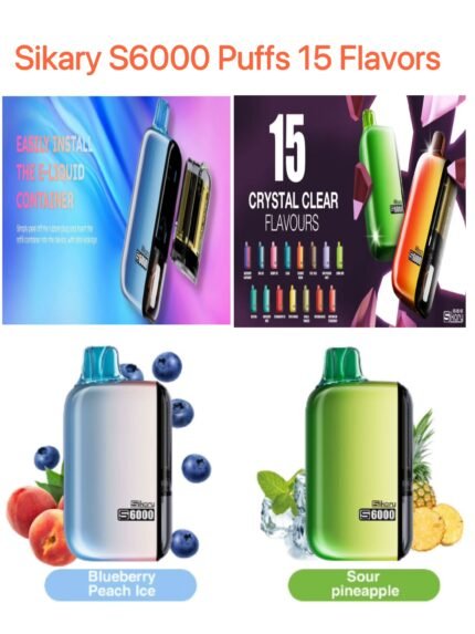 Rechargeable & Disposable 6000 Puffs Sikary S6000 Vape   -20PCS