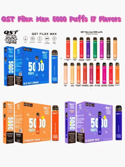High Grade QST Filex Max 5000 Puffs Disposable E‑Cigarette 650mAh Battery 2% Nicotine Bottom Adjustable Portable Vape-30PS