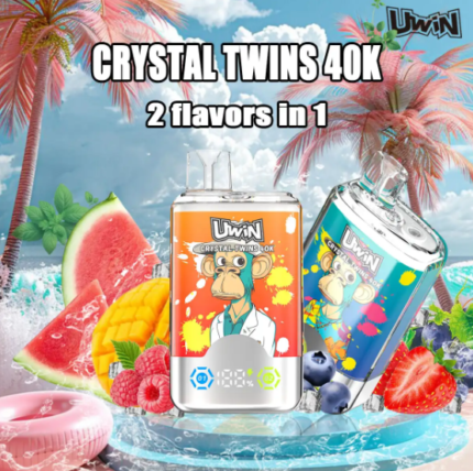 Uwin Crystal Twins 40000 Puffs Disposable Vape  Dual Flavors & Metallic Design-30PS