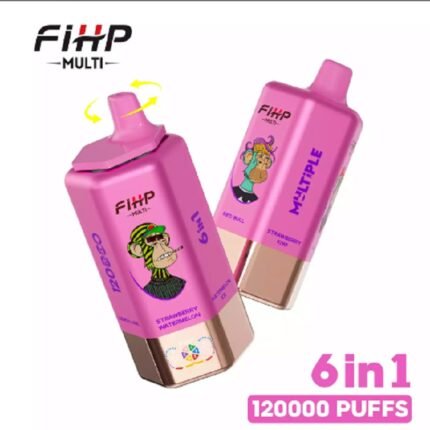120000 Puffs FIHP 6in1 Multi Flavor Disposable VapeRechargeable Type-C 650mAh Battery Dual Mesh Coil FIHP 12000 0 6in1 0 LED Screen E Cigarette- 50PS