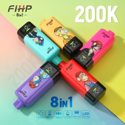 FIHP 8-In-One with 200K Puff Capacity & Mesh Coil for Enhanced Flavor-100PS