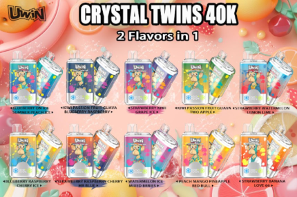 UWIN Crystal Twins 40000 Puffs Dual Fruit Flavor Rechargeable Disposable Vape Wholesale EU Stock-50PCS