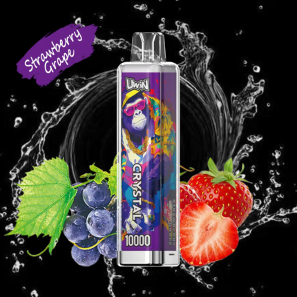 Rechargeable Disposable Vape Uwin Crystal 10000 Puffs, 18ml Mesh Coil with Type-C Port RGB Light, Available in Fruit Flavors 500P